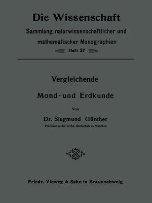 cover image of Vergleichende Mond- und Erdkunde